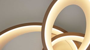 Deckenleuchte Interliving aus Metall in Hellgrau Interliving Leuchten Serie 9353 - Deckenlampe warmgraues & kaffeefarbenes Metall - ca. 69 x 60 cm