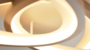 Deckenleuchte Interliving aus Metall in Hellgrau Interliving Leuchten Serie 9353 - Deckenlampe warmgraues & kaffeefarbenes Metall - ca. 69 x 60 cm