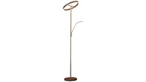 Stehleuchte Interliving aus Metall in Hellgrau Interliving Leuchten Serie 9352 - Stehlampe mit Leselicht warmgraues & kaffeefarbenes Metall - Höhe ca. 180 cm