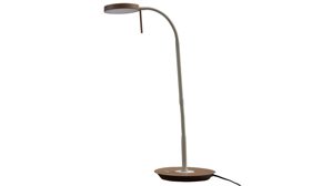 Tischleuchte Interliving aus Metall in Hellgrau Interliving Leuchten Serie 9352 - Tischlampe, auch als Schreibtischleuchte warmgraues & kaffeefarbenes Metall - Höhe ca. 57 cm