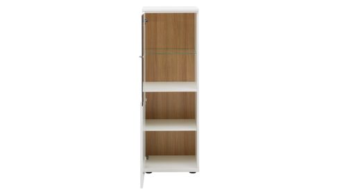 Highboard Interliving aus Holz in Weiß Interliving Wohnzimmer Serie 2031 - Highboardkombination B18077 Tonweiß - dreiteilig, Breite ca. 180 cm
