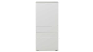 Highboard Interliving aus Holz in Weiß Interliving Wohnzimmer Serie 2031 - Highboardkombination Tonweiß - dreiteilig, Breite ca. 180 cm