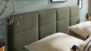 Boxspringbett Interliving aus Kunstfaser in Dunkelgrün Interliving Boxspringbett Serie 1402 – Boxspringbett moosgrüne Mikrofaser Nele 432008 - Liegefläche ca. 180 x 200 cm