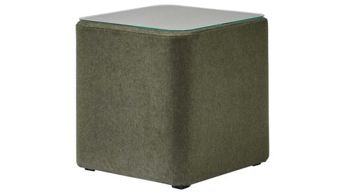 Nachttisch Interliving aus Stoff in Dunkelgrün Interliving Boxspringbett Serie 1402 - Nachtkonsole moosgrüne Mikrofaser Nele 432008