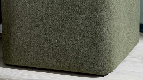 Nachttisch Interliving aus Stoff in Dunkelgrün Interliving Boxspringbett Serie 1402 - Nachtkonsole moosgrüne Mikrofaser Nele 432008