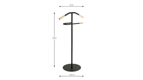 Herrendiener Haku aus Metall in Schwarz Herrendiener Schwarz - Höhe ca. 105 cm