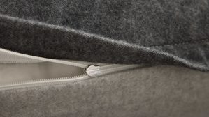 Bettwäsche-Set Interliving aus Stoff in Anthrazit Interliving Bettwäsche Serie 9118 - Biberbettwäsche mit zwei Kopfkissenbezügen Anthrazit & Hellgrau - ca. 220 x 240 cm