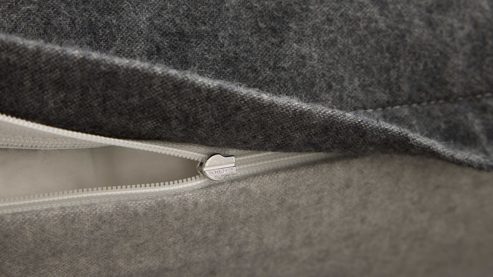 Bettwäsche-Set Interliving aus Stoff in Anthrazit Interliving Bettwäsche Serie 9118 - Biberbettwäsche Anthrazit & Hellgrau - ca. 80 x 80 cm und 150 x 200 cm