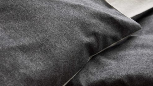 Bettwäsche-Set Interliving aus Stoff in Anthrazit Interliving Bettwäsche Serie 9118 - Biberbettwäsche Anthrazit & Hellgrau - ca. 70 x 90  cm und 140 x 200 cm