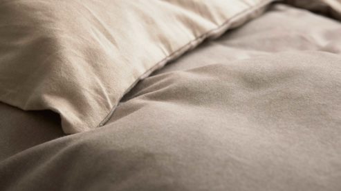 Bettwäsche-Set Interliving aus Stoff in Beige Interliving Bettwäsche Serie 9118 - Biberbettwäsche Creme & Cappuccino - ca. 80 x 80 cm und 135 x 200 cm