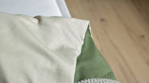 Bettwäsche-Set Interliving aus Stoff in Grün Interliving Bettwäsche Serie 9128 salbeifarbener Baumwollsatin - ca. 135 x 200 cm