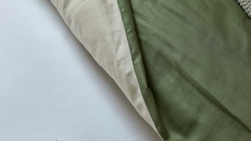 Bettwäsche-Set Interliving aus Stoff in Grün Interliving Bettwäsche Serie 9128 salbeifarbener Baumwollsatin - ca. 135 x 200 cm