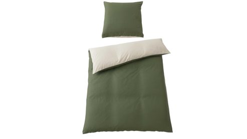 Bettwäsche-Set Interliving aus Stoff in Grün Interliving Bettwäsche Serie 9128 salbeifarbener Baumwollsatin - ca. 135 x 200 cm