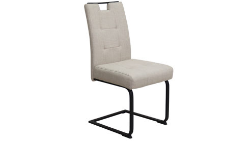 Schwingstuhl Hela aus Stoff in Beige Schwingstuhl Wien S Beige & schwarzes Metall