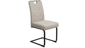 Schwingstuhl Hela aus Stoff in Beige Schwingstuhl Wien S Beige & schwarzes Metall