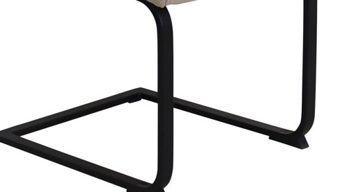 Schwingstuhl Hela aus Stoff in Beige Schwingstuhl Wien S Beige & schwarzes Metall