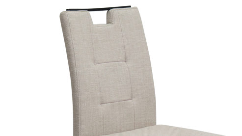 Schwingstuhl Hela aus Stoff in Beige Schwingstuhl Wien S Beige & schwarzes Metall