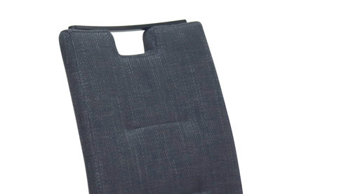 Polsterstuhl Hela aus Stoff in Anthrazit Polsterstuhl Linz S Anthrazit & schwarzes Metall