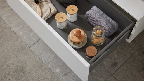 Badmöbel-Set Interliving aus Holz in Holzfarben Interliving Bad Serie 7490 – Badmöbel-Set mit Spiegel Eiche Sierra