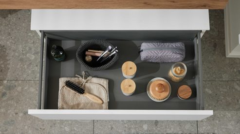 Badmöbel-Set Interliving aus Holz in Holzfarben Interliving Bad Serie 3725 – Badmöbel-Set mit Spiegel Eiche Sierra