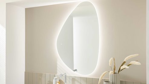 Badmöbel-Set Interliving aus Holz in Holzfarben Interliving Bad Serie 7490 – Badmöbel-Set mit Spiegel Eiche Sierra