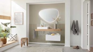 Badmöbel-Set Interliving aus Holz in Holzfarben Interliving Bad Serie 7490 – Badmöbel-Set mit Spiegel Eiche Sierra