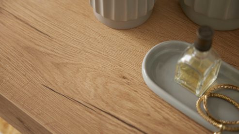 Badmöbel-Set Interliving aus Holz in Holzfarben Interliving Bad Serie 3725 – Badmöbel-Set mit Spiegel Eiche Sierra