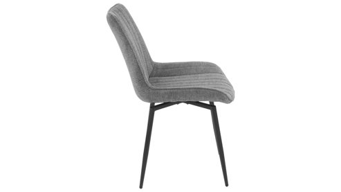 Polsterstuhl Hela aus Stoff in Dunkelgrau Polsterstuhl Newport S Dunkelgrau & schwarzes Metall