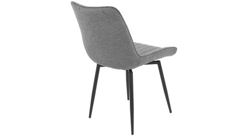 Polsterstuhl Hela aus Stoff in Dunkelgrau Polsterstuhl Newport S Dunkelgrau & schwarzes Metall