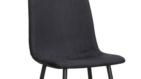 Polsterstuhl Hela aus Stoff in Anthrazit Polsterstuhl Leipzig S Anthrazit & schwarzes Metall