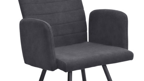Polsterstuhl Hela aus Stoff in Anthrazit Polsterstuhl Paris S Anthrazit & schwarzes Metall