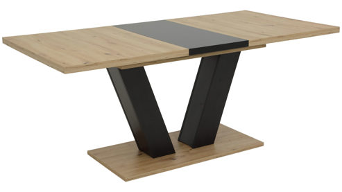 Auszugtisch Hela aus Holz in Holzfarben Auszugtisch Hamm T Artisan Eiche & Schwarz - ca. 140 - 180 x 90 cm