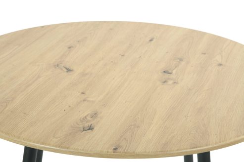 Esstisch Hela aus Holz in Holzfarben Esstisch Hagen T Artisan Eiche 10-03 & Schwarz - Durchmesser ca. 90 cm