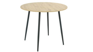 Esstisch Hela aus Holz in Holzfarben Esstisch Hagen T Artisan Eiche 10-03 & Schwarz - Durchmesser ca. 90 cm