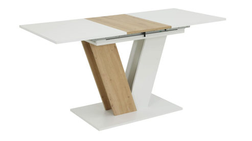 Auszugtisch Hela aus Holz in Weiß Auszugtisch Siena T Weiß & Artisan Eiche - ca. 110 - 150 x 70 cm