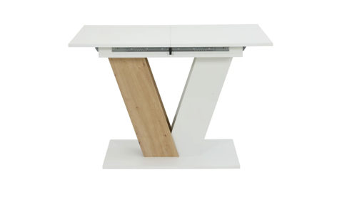 Auszugtisch Hela aus Holz in Weiß Auszugtisch Siena T Weiß & Artisan Eiche - ca. 110 - 150 x 70 cm