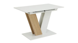 Auszugtisch Hela aus Holz in Weiß Auszugtisch Siena T Weiß & Artisan Eiche - ca. 110 - 150 x 70 cm