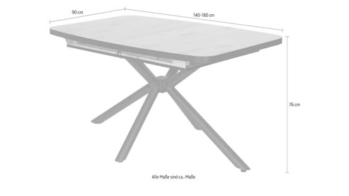 Auszugtisch Hela aus Holz in Holzfarben Auszugtisch Tokio T Viking Oak & Schwarz - ca. 140 - 180 x 90 cm
