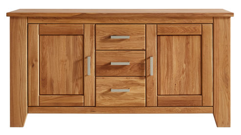 Sideboard WOODS & TRENDS aus Holz in Holzfarben WOODS & TRENDS Programm Loft - Sideboard Eiche natur - zwei Türen, drei Schubladen, Länge ca. 165 cm