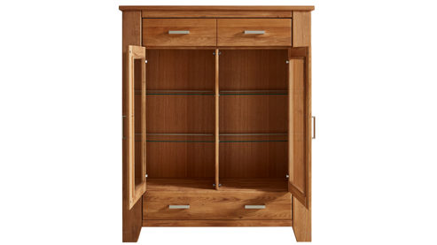 Highboard WOODS & TRENDS aus Holz in Holzfarben WOODS & TRENDS Programm Loft - Highboard Eiche natur - zwei Türen, drei Schubladen, Breite ca. 131 cm