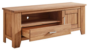 Lowboard WOODS & TRENDS aus Holz in Holzfarben WOODS & TRENDS Programm Loft - Lowboard Eiche natur - eine Tür, eine Schublade, Länge ca. 165 cm