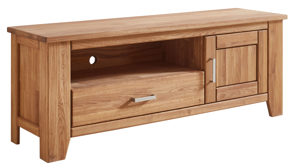 Lowboard WOODS & TRENDS aus Holz in Holzfarben WOODS & TRENDS Programm Loft - Lowboard Eiche natur - eine Tür, eine Schublade, Länge ca. 165 cm