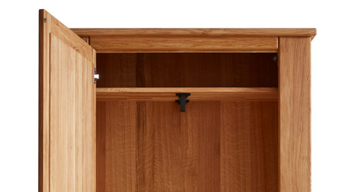 Garderobenschrank WOODS & TRENDS aus Holz in Holzfarben WOODS & TRENDS Programm Loft - Garderobenschrank Eiche natur - eine Tür, zwei Schubladen, Höhe ca. 206 cm