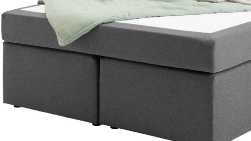 Boxspringbett Sun garden | 162739 aus Stoff in Grau Boxspringbett Aspen grauer Bezug 50516-710 – Liegefläche ca. 140 x 200 cm