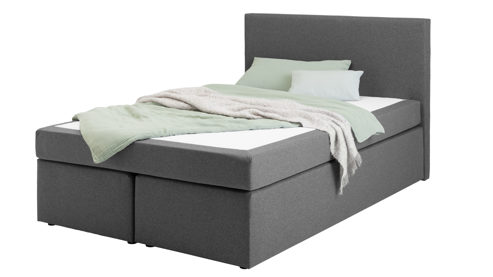Boxspringbett Sun garden | 162719 aus Stoff in Grau Boxspringbett Aspen grauer Bezug 50516-710 – Liegefläche ca. 140 x 200 cm