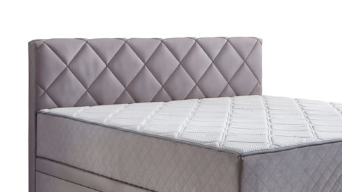 Boxspringbett Sun garden | 162739 aus Stoff in Hellgrau Boxspringbett Eberndorf silberfarbender Bezug 50562-720 – Liegefläche ca. 180 x 200 cm
