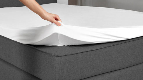 Boxspringbett Sun garden | 162719 aus Stoff in Anthrazit Boxspringbett Modesto anthrazitfarbenes Flachgewebe MT50379-700 – Liegefläche ca. 140 x 200 cm