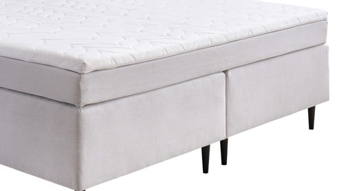 Boxspringbett Sun garden | 162739 aus Stoff in Hellgrau Boxspringbett Aspen silberfarbener Cordbezug 50557-720 – Liegefläche ca. 140 x 200 cm