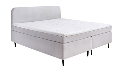 Boxspringbett Sun garden | 162719 aus Stoff in Hellgrau Boxspringbett Aspen silberfarbener Cordbezug 50557-720 – Liegefläche ca. 140 x 200 cm