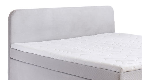 Boxspringbett Sun garden | 162739 aus Stoff in Hellgrau Boxspringbett Aspen silberfarbener Cordbezug 50557-720 – Liegefläche ca. 140 x 200 cm